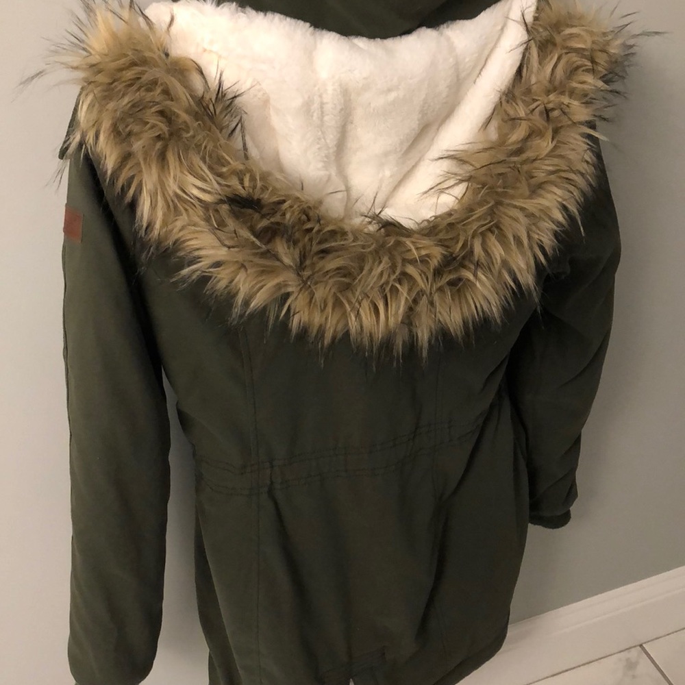 Hollister Green Winter Coat View 4